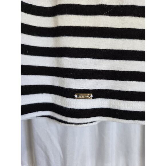 Tommy Hilfiger Womens Medium Black & White Striped Zip Top Coastal Nautical - Picture 5 of 8